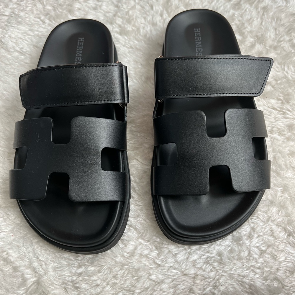 Hermès Black Chypre Sandals
